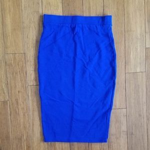 Blue pencil skirt